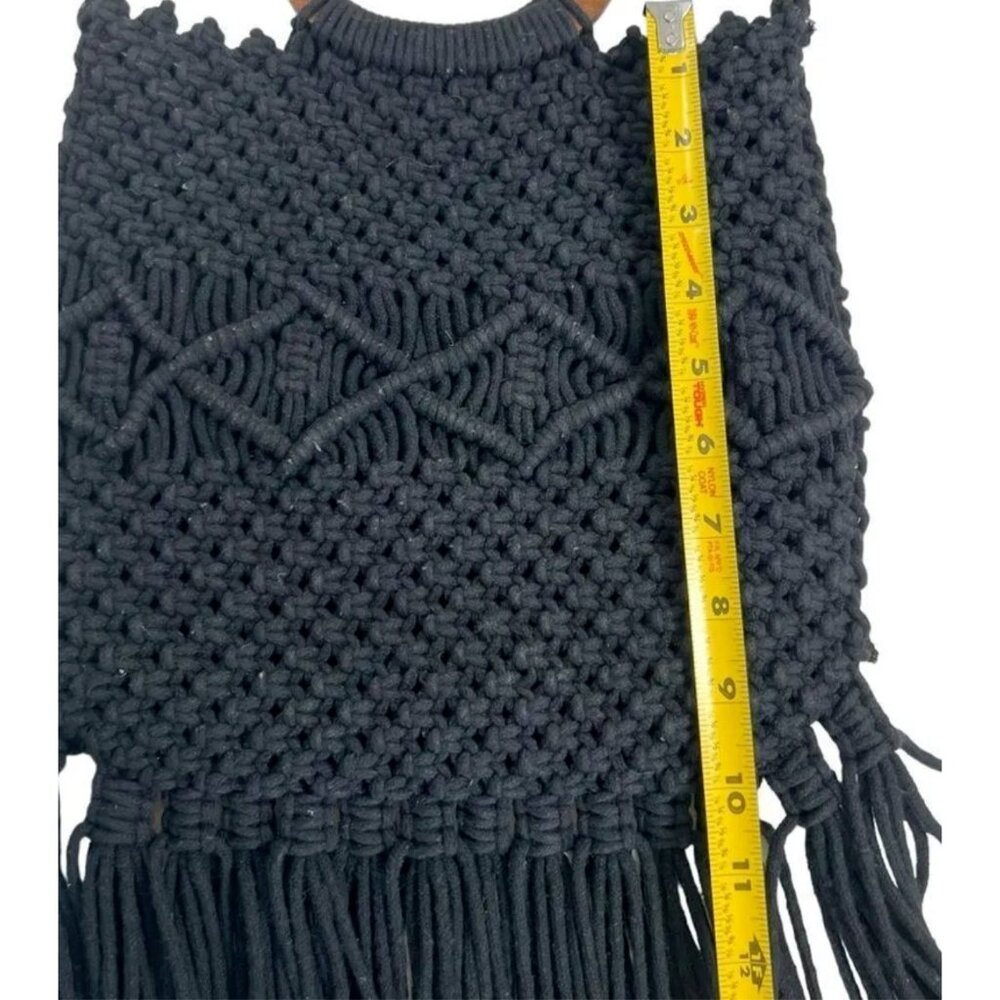 Nwt Danielle Nicole Black Macrame Crossbody Bag W… - image 8
